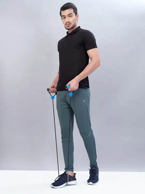 Men Solid Slim Fit Trackpants with TECHNO DRY - Image 5