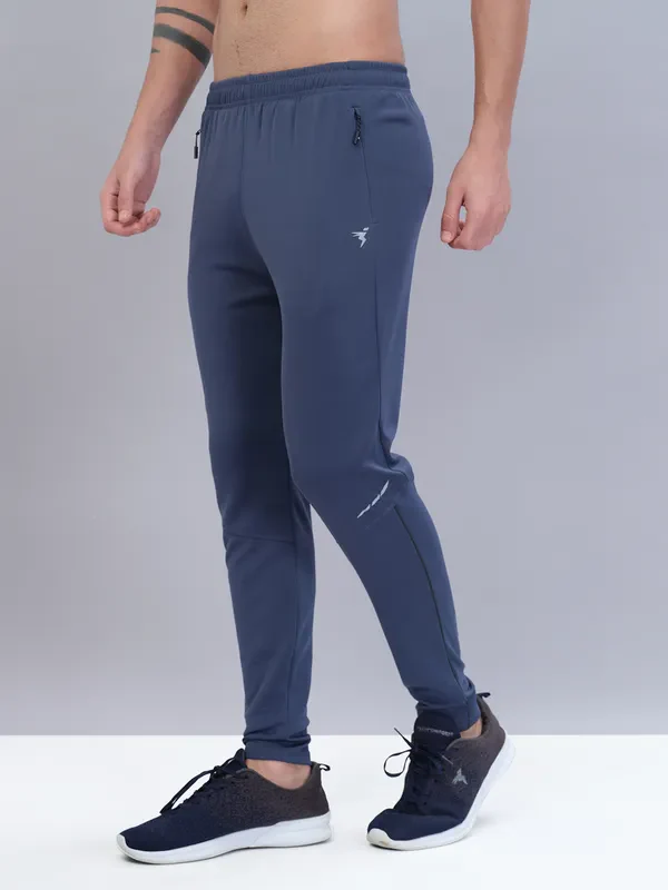 Men Solid Slim Fit Trackpants with TECHNO DRY - Image 3