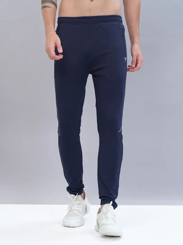 Men Solid Slim Fit Trackpants with TECHNO DRY