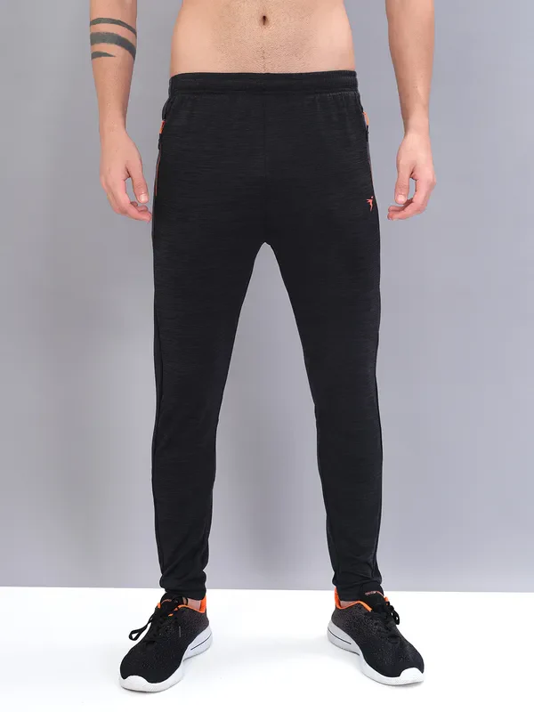 Men Melange Slim Fit Trackpants with TECHNO DRY