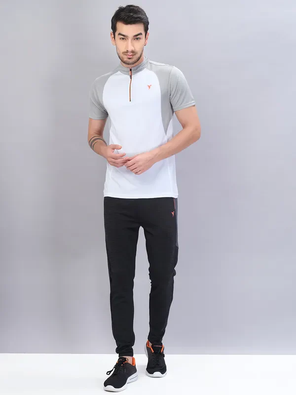 Men Melange Slim Fit Trackpants with TECHNO DRY - Image 4