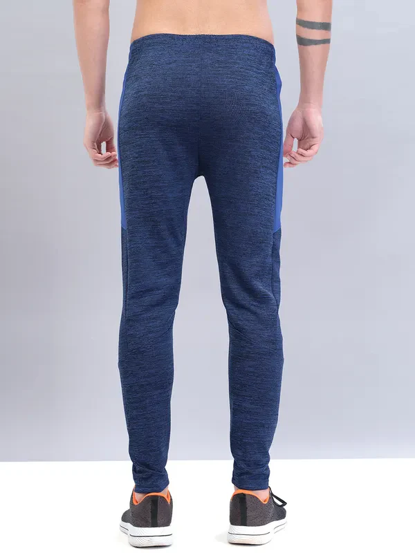 Men Melange Slim Fit Trackpants with TECHNO DRY - Image 3