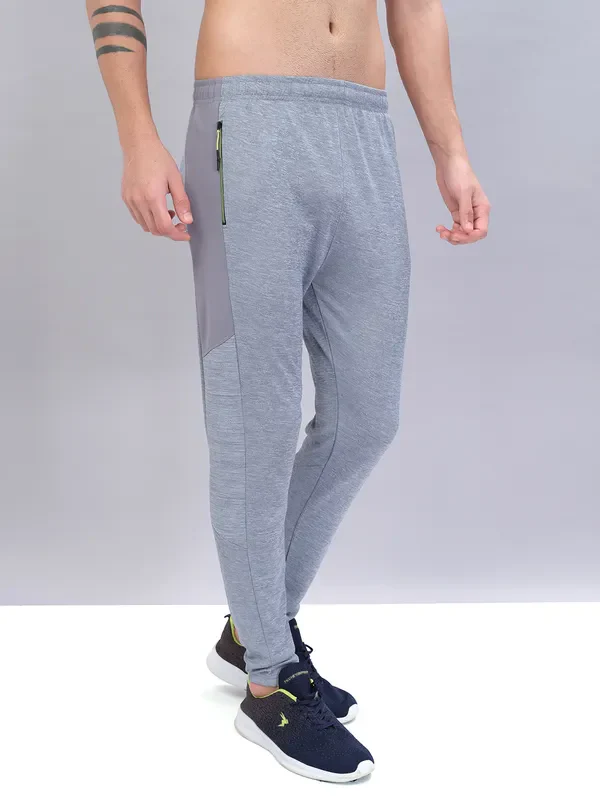 Men Melange Slim Fit Trackpants with TECHNO DRY - Image 3
