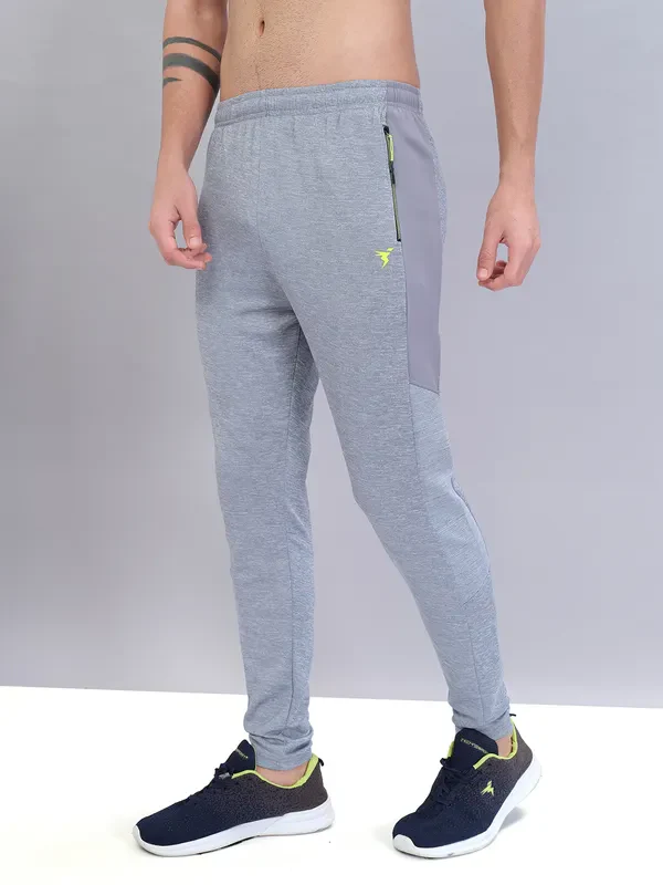 Men Melange Slim Fit Trackpants with TECHNO DRY - Image 5