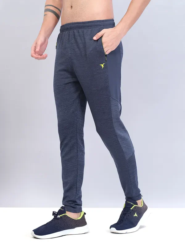 Men Melange Slim Fit Trackpants with TECHNO DRY