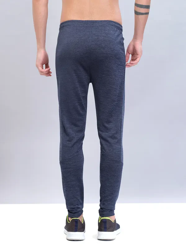 Men Melange Slim Fit Trackpants with TECHNO DRY - Image 3