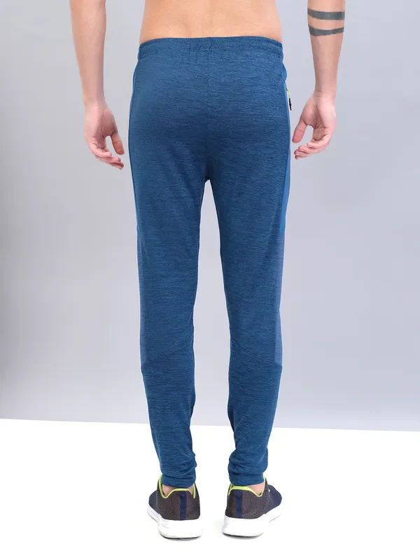 Men Melange Slim Fit Trackpants with TECHNO DRY - Image 3
