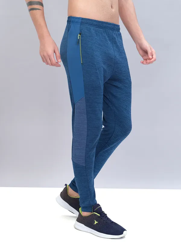 Men Melange Slim Fit Trackpants with TECHNO DRY - Image 5