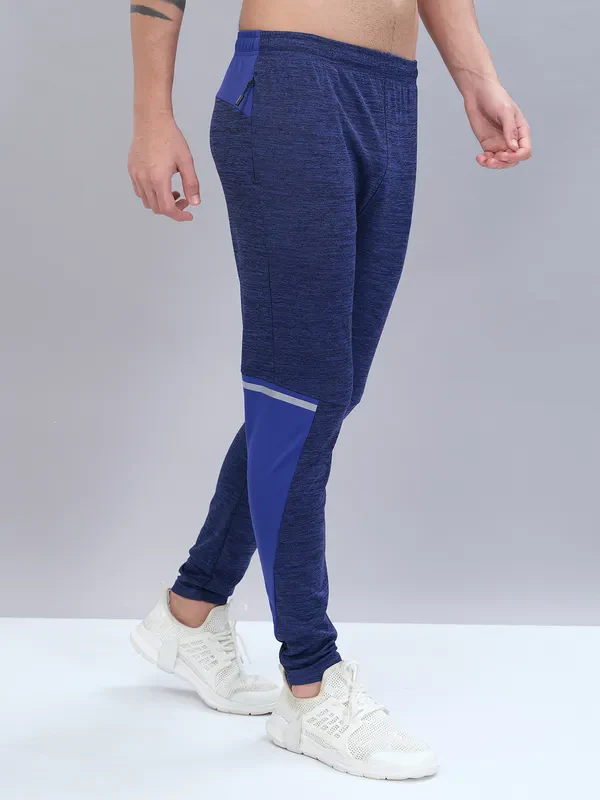Men Melange Slim Fit Trackpants with TECHNO DRY - Image 5