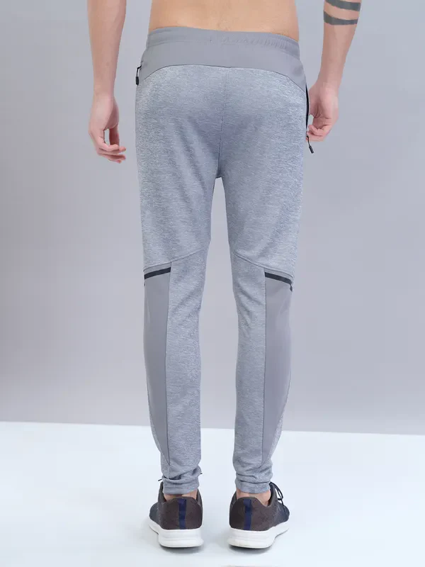 Men Melange Slim Fit Trackpants with TECHNO DRY - Image 2