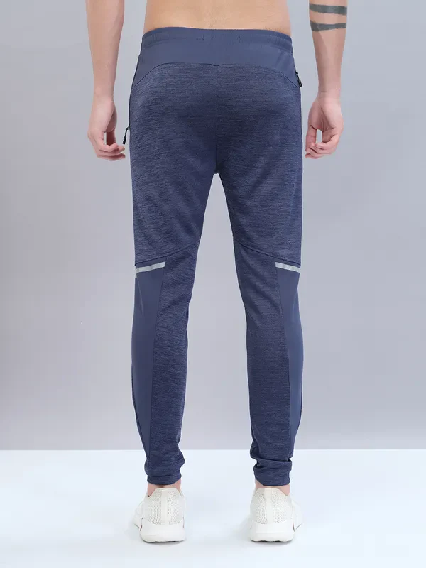 Men Melange Slim Fit Trackpants with TECHNO DRY - Image 2