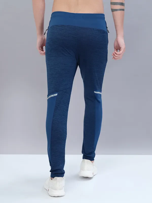 Men Melange Slim Fit Trackpants with TECHNO DRY - Image 2