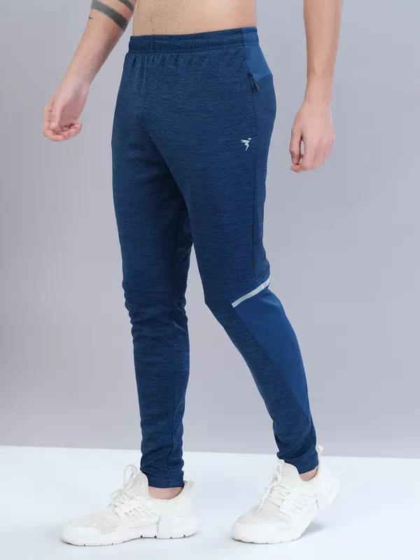 Men Melange Slim Fit Trackpants with TECHNO DRY - Image 5