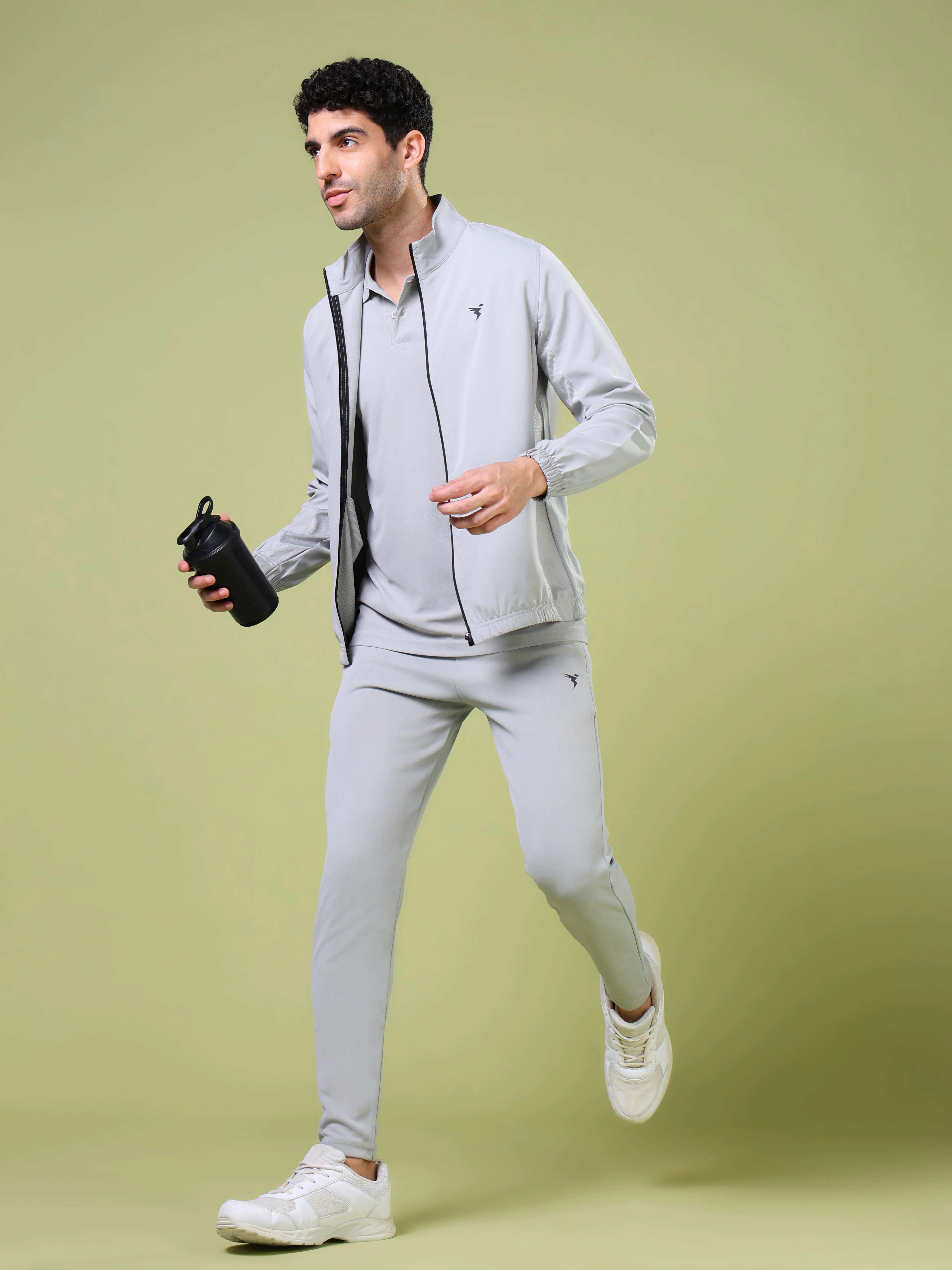 Men Solid Slim Fit Mock Neck Jacket with TECHNOLITE - Image 5