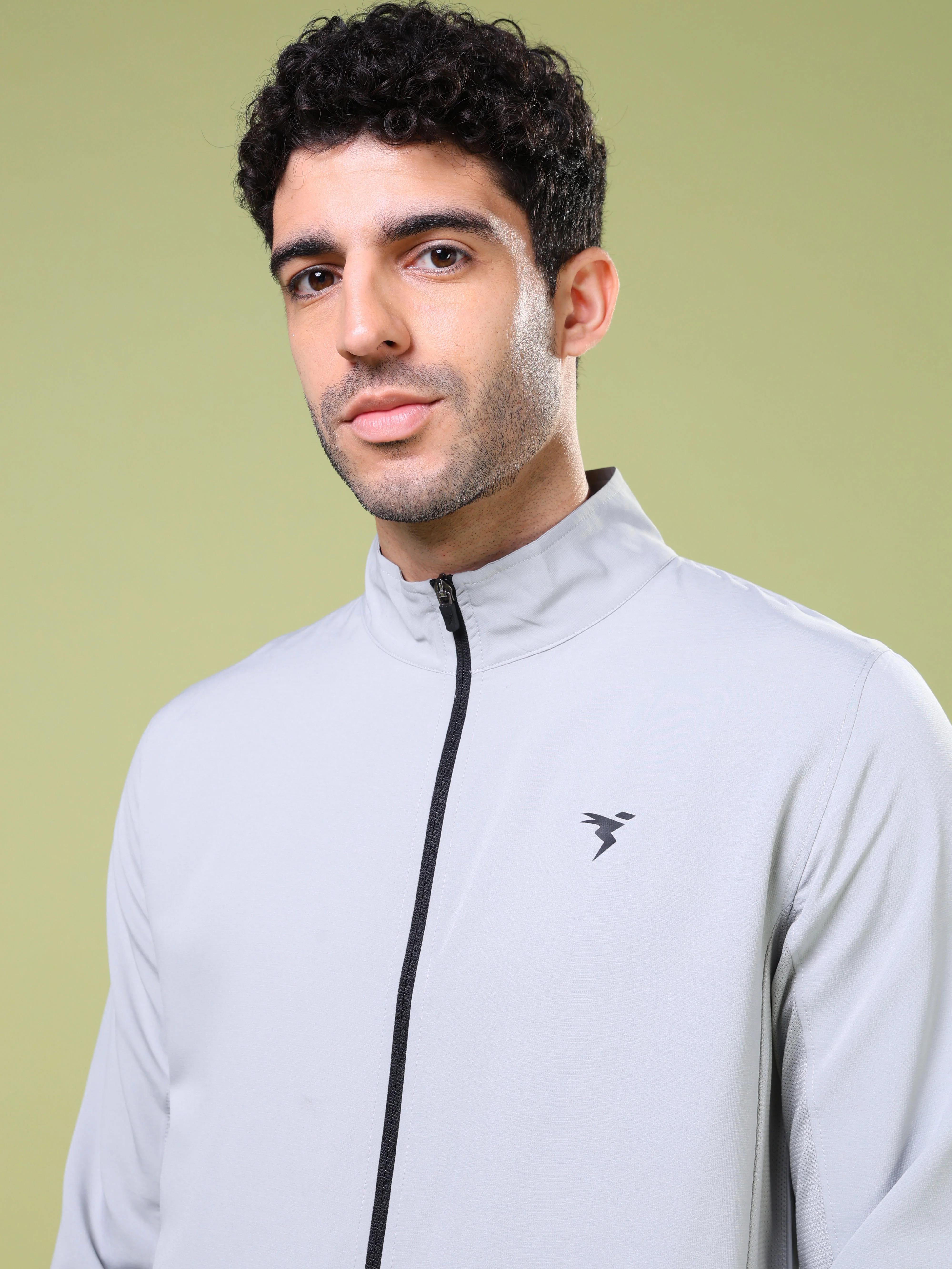 Men Solid Slim Fit Mock Neck Jacket with TECHNOLITE - Image 7