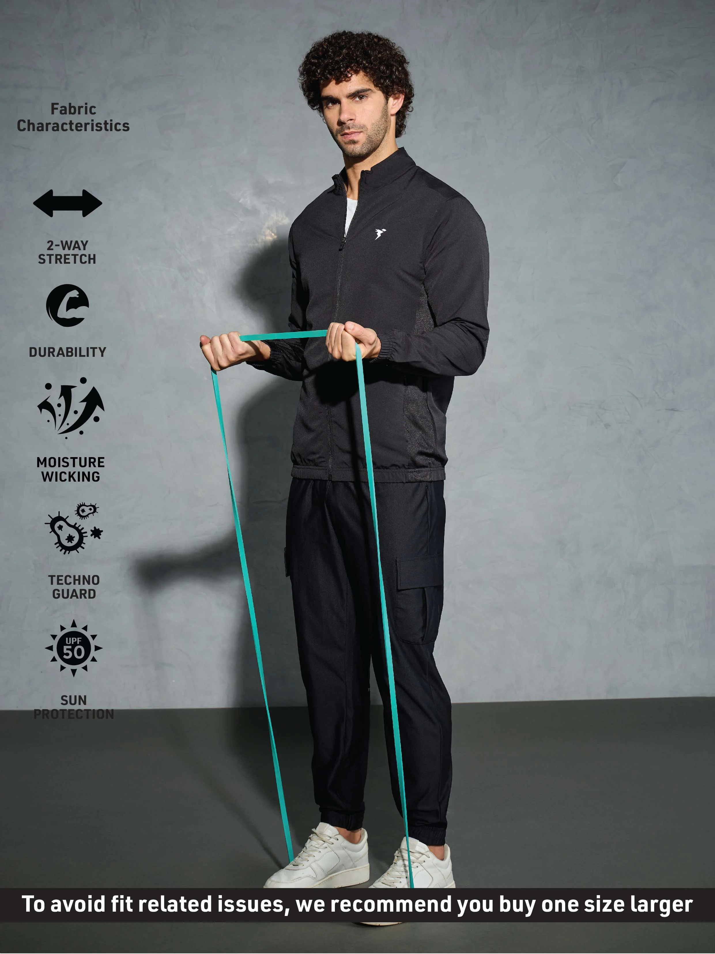 Men Solid Slim Fit Mock Neck Jacket with TECHNOLITE - Image 5