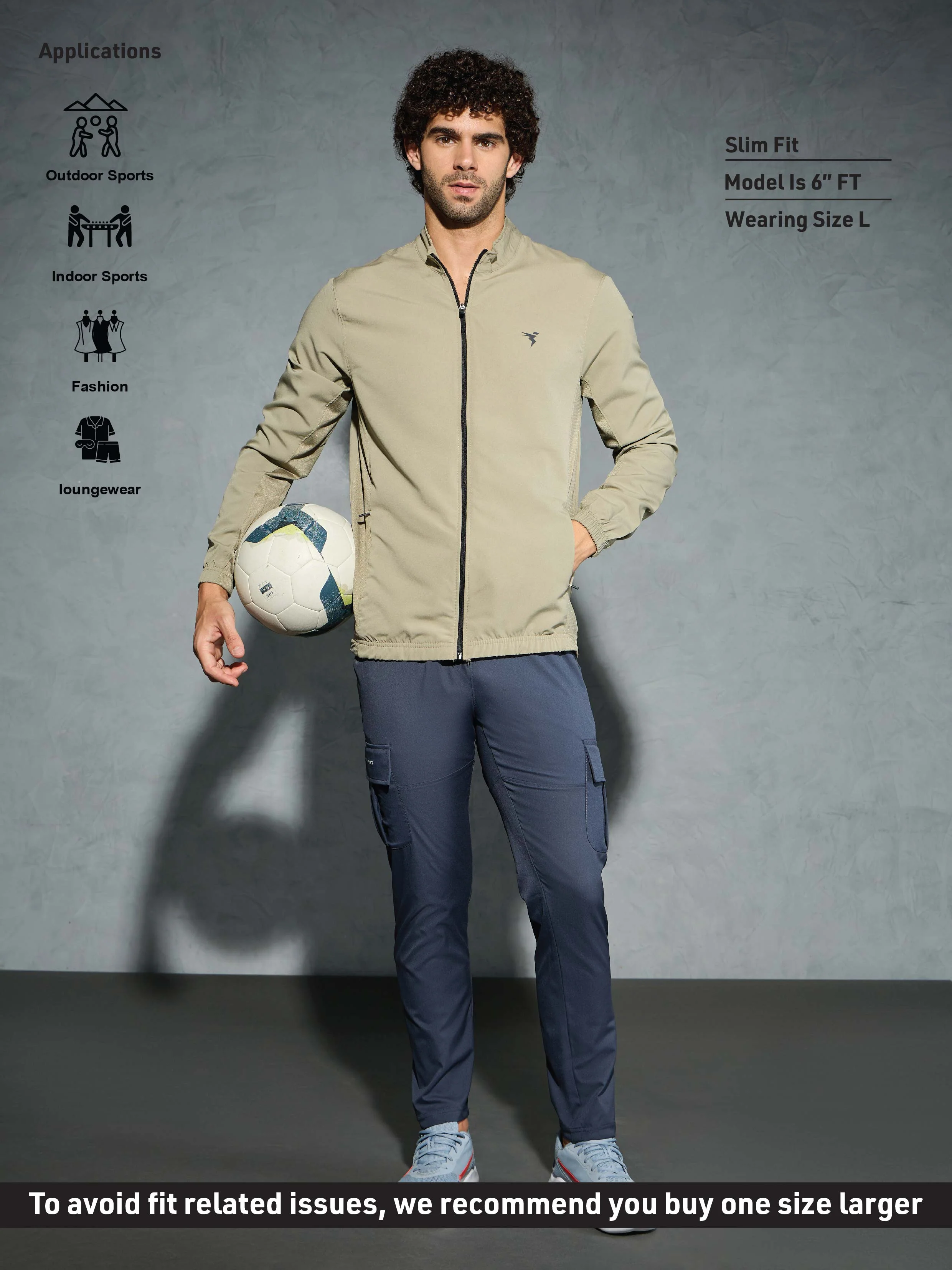 Men Solid Slim Fit Mock Neck Jacket with TECHNOLITE - Image 5