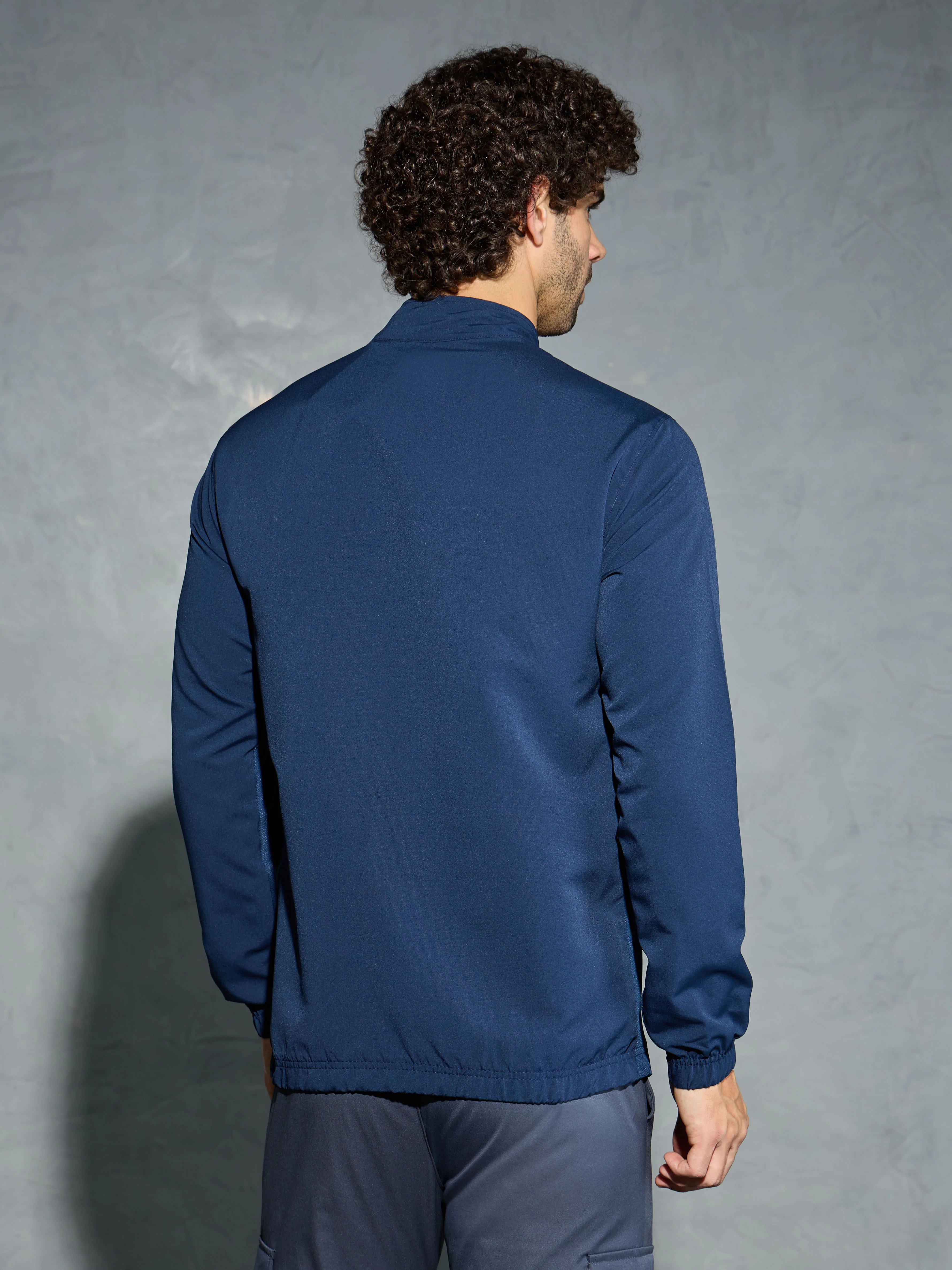 Men Solid Slim Fit Mock Neck Jacket with TECHNOLITE - Image 2