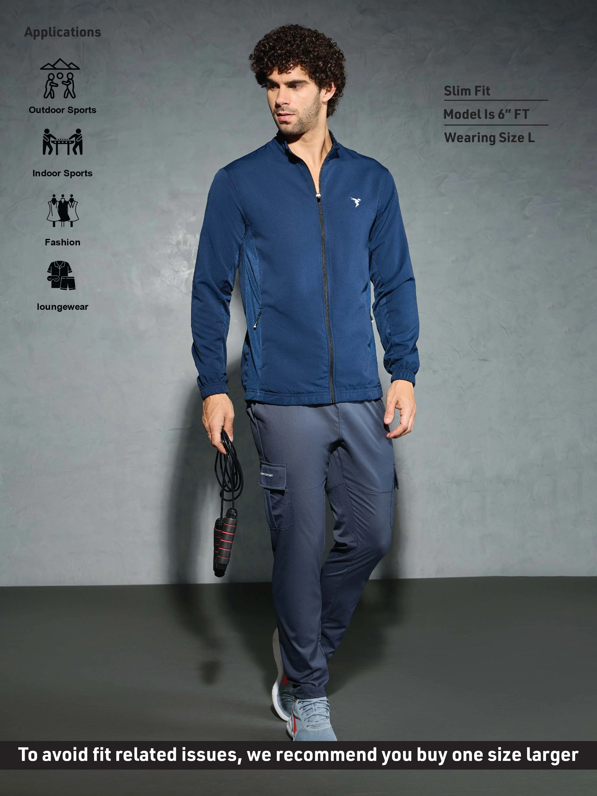 Men Solid Slim Fit Mock Neck Jacket with TECHNOLITE - Image 5