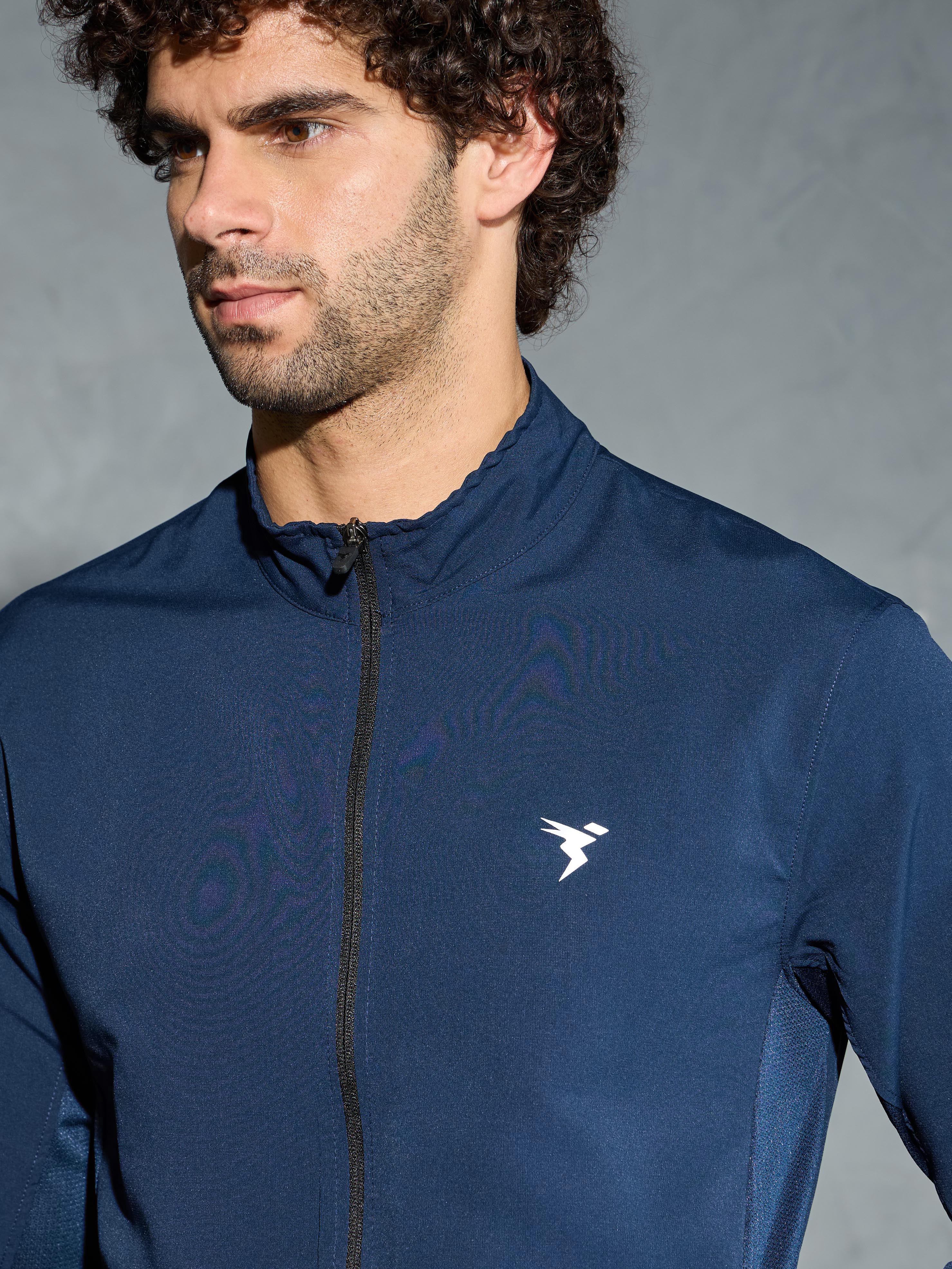Men Solid Slim Fit Mock Neck Jacket with TECHNOLITE - Image 6