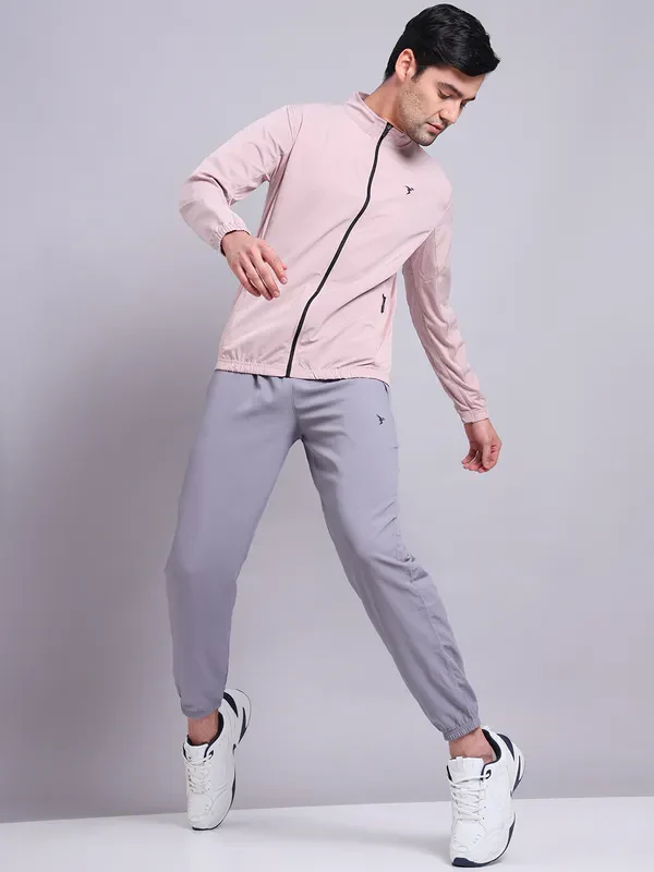 Men Solid Slim Fit Mock Neck Jacket with TECHNOLITE - Image 5