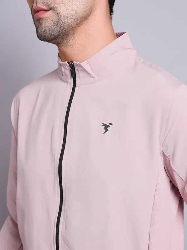 Men Solid Slim Fit Mock Neck Jacket with TECHNOLITE - Image 6