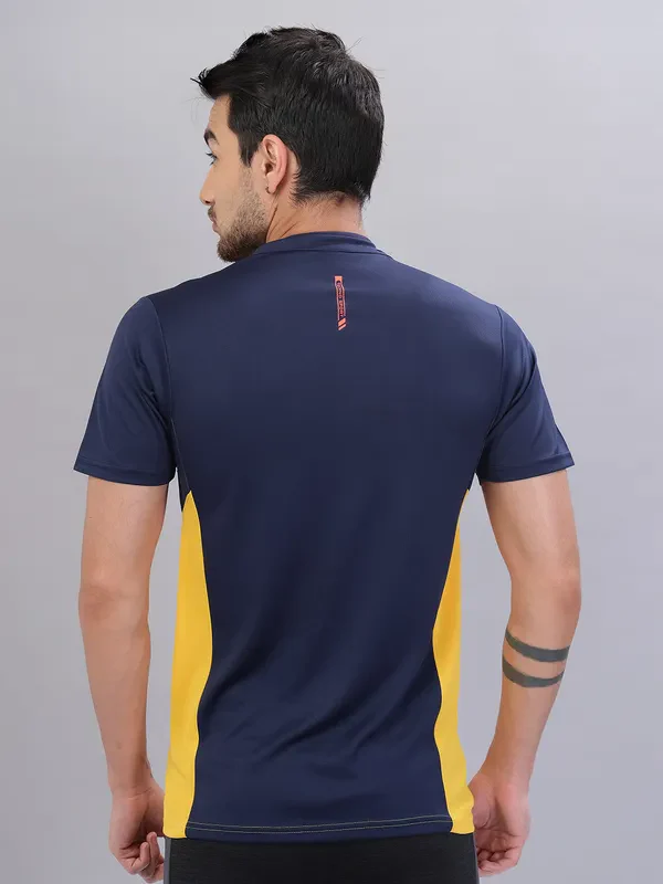 Men Colorblock Slim Fit Mock Neck T-shirt with TECHNO COOL+ - Image 2