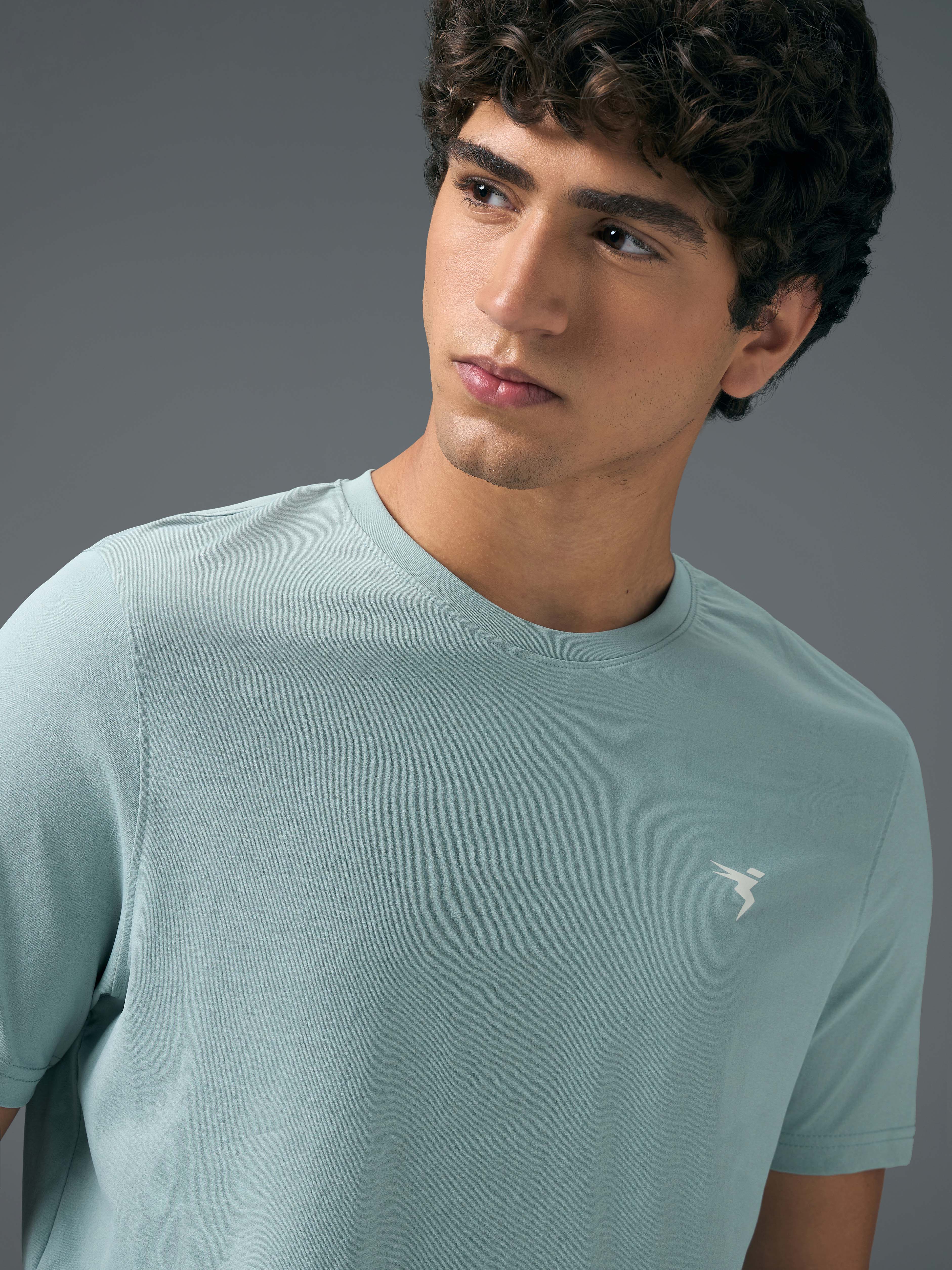 Men Solid Slim Fit Crew Neck T-shirt with COTFLEX - Image 7