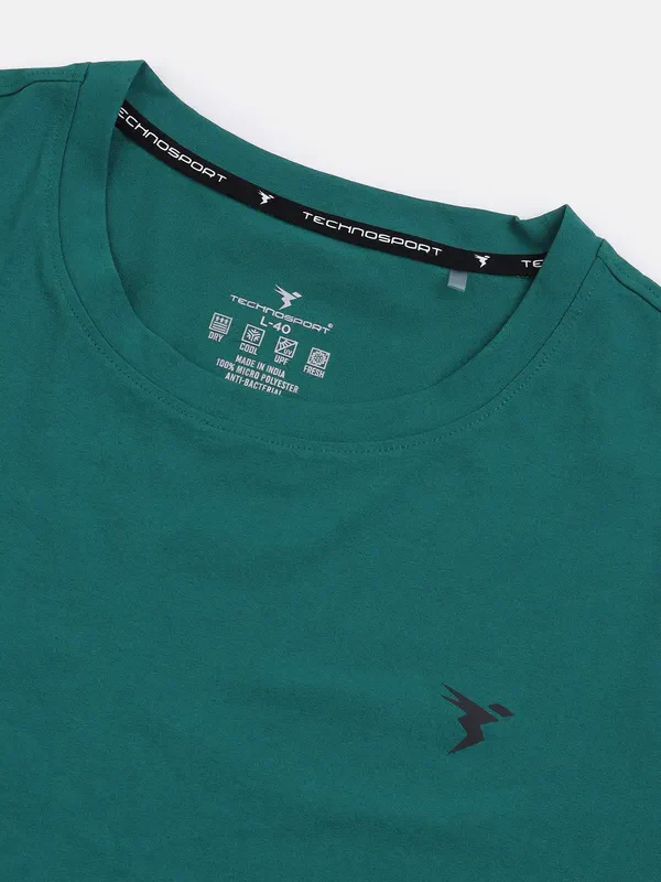 Men Solid Slim Fit Crew Neck T-shirt with COTFLEX - Image 7