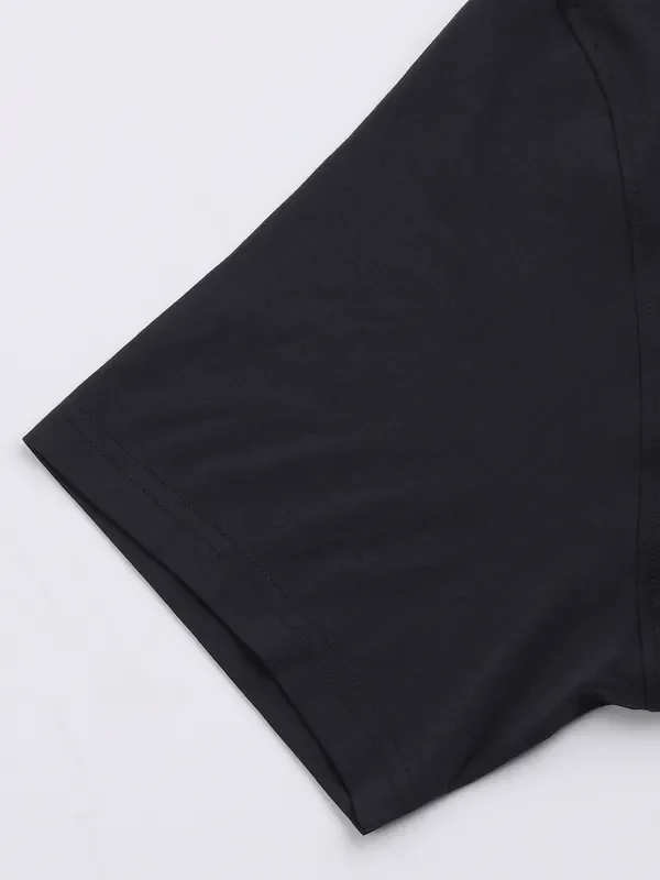 Men Solid Slim Fit Crew Neck T-shirt with COTFLEX - Image 8