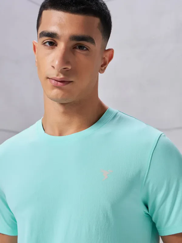 Men Solid Slim Fit Crew Neck T-shirt with COTFLEX - Image 6