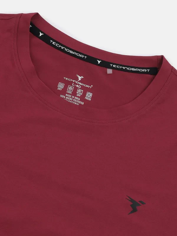 Men Solid Slim Fit Crew Neck T-shirt with COTFLEX - Image 7