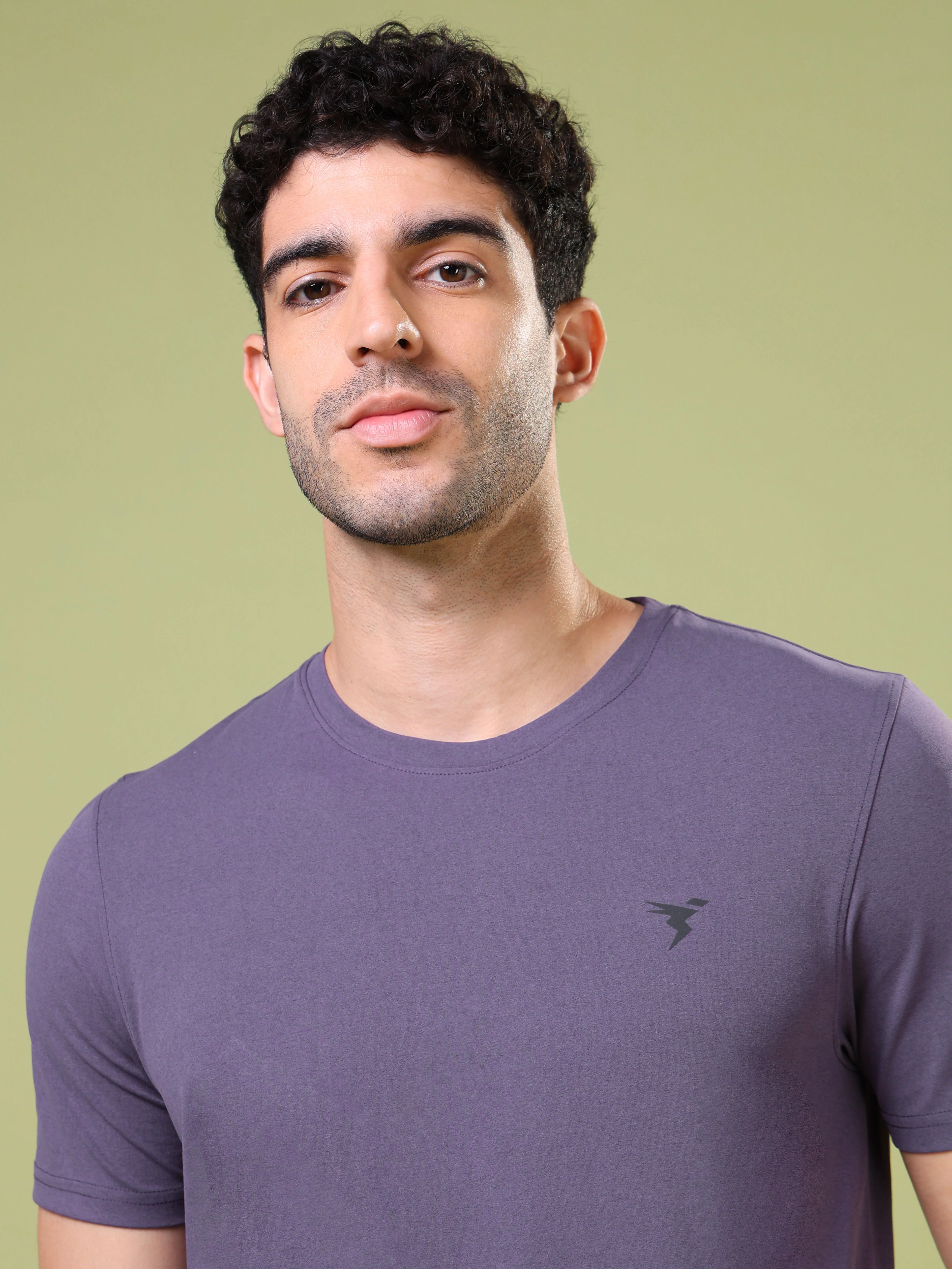 Men Solid Slim Fit Crew Neck T-shirt with COTFLEX - Image 6
