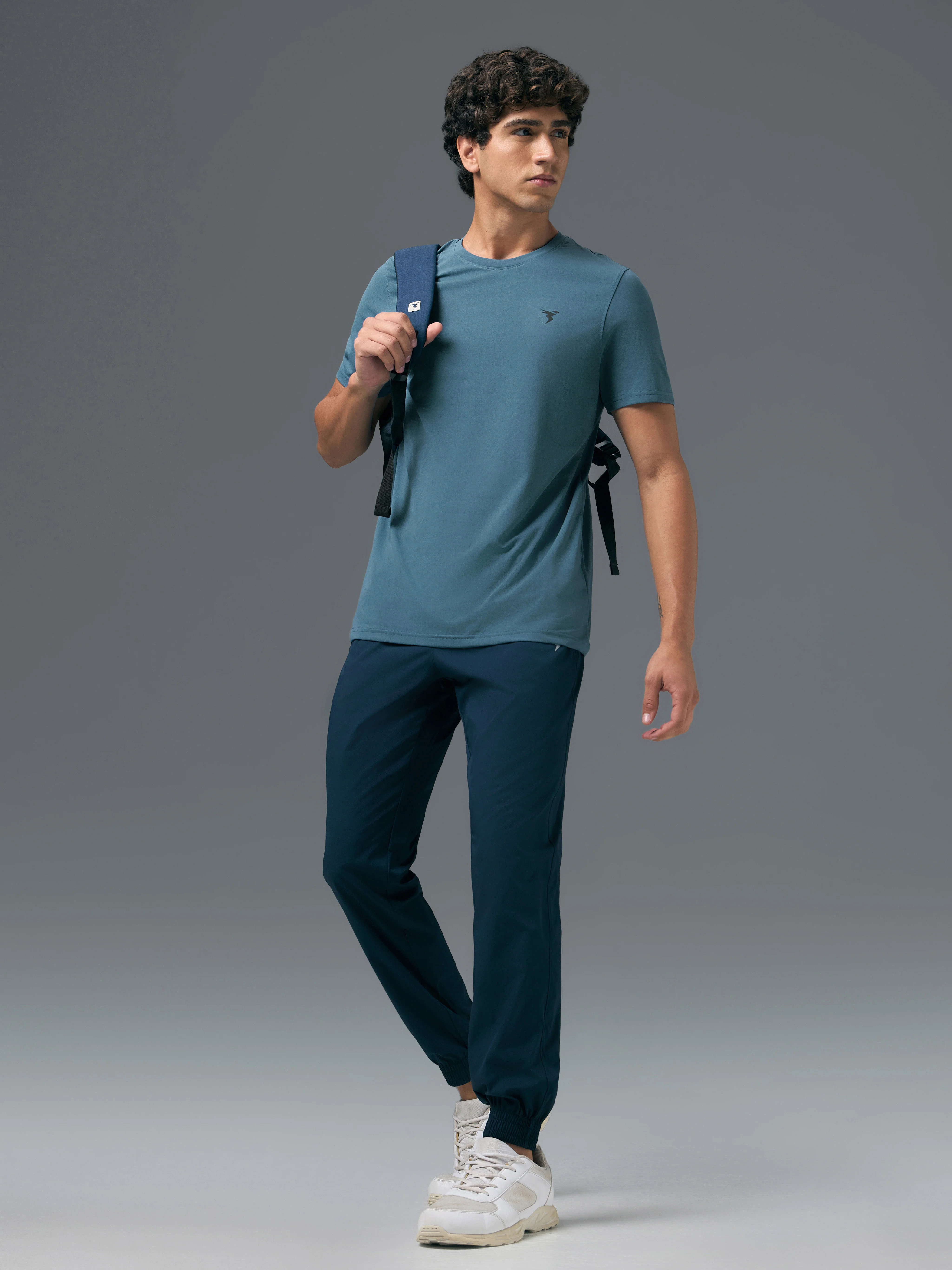 Men Solid Slim Fit Crew Neck T-shirt with COTFLEX - Image 5