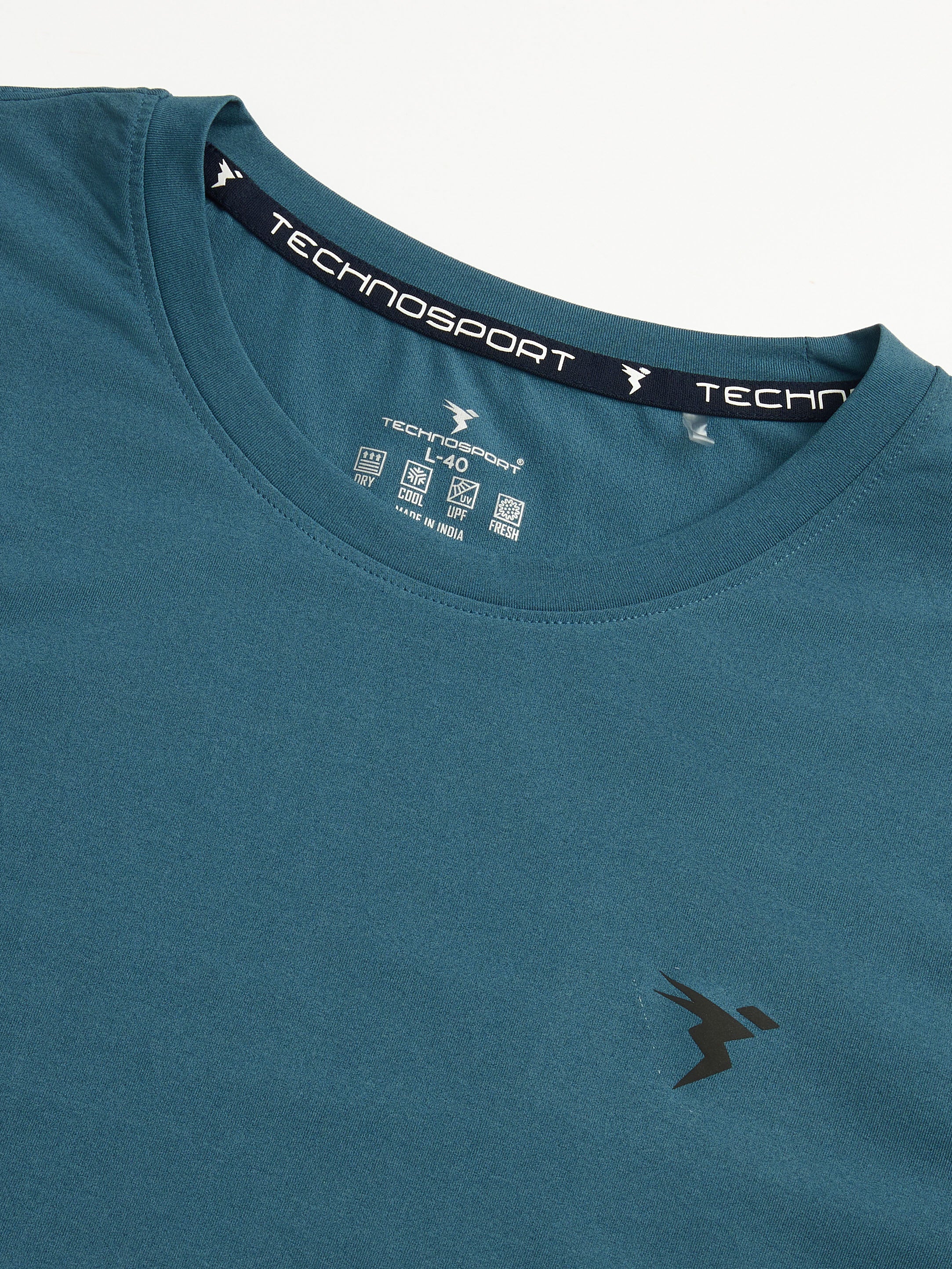Men Solid Slim Fit Crew Neck T-shirt with COTFLEX - Image 7