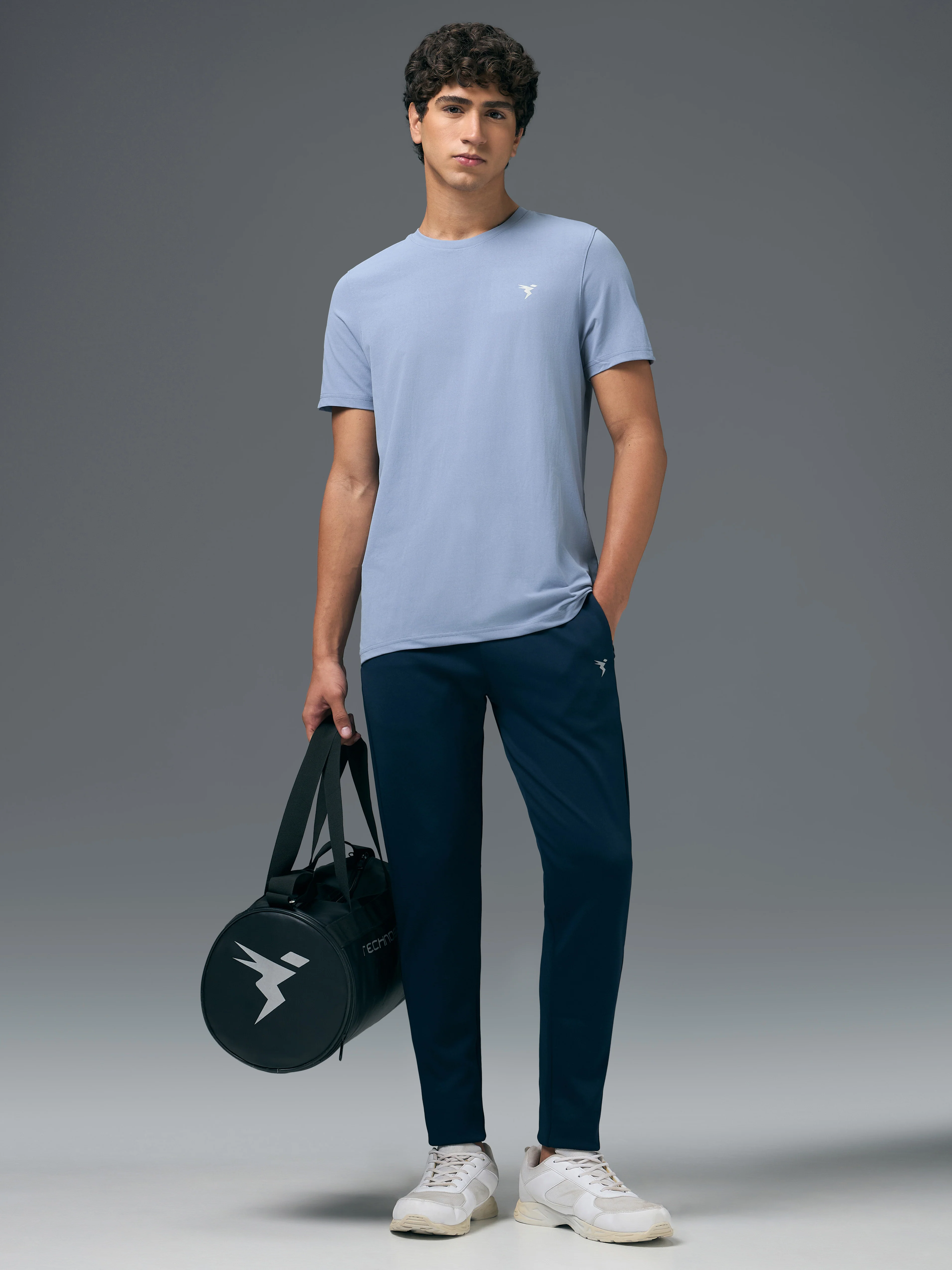 Men Solid Slim Fit Crew Neck T-shirt with COTFLEX - Image 5