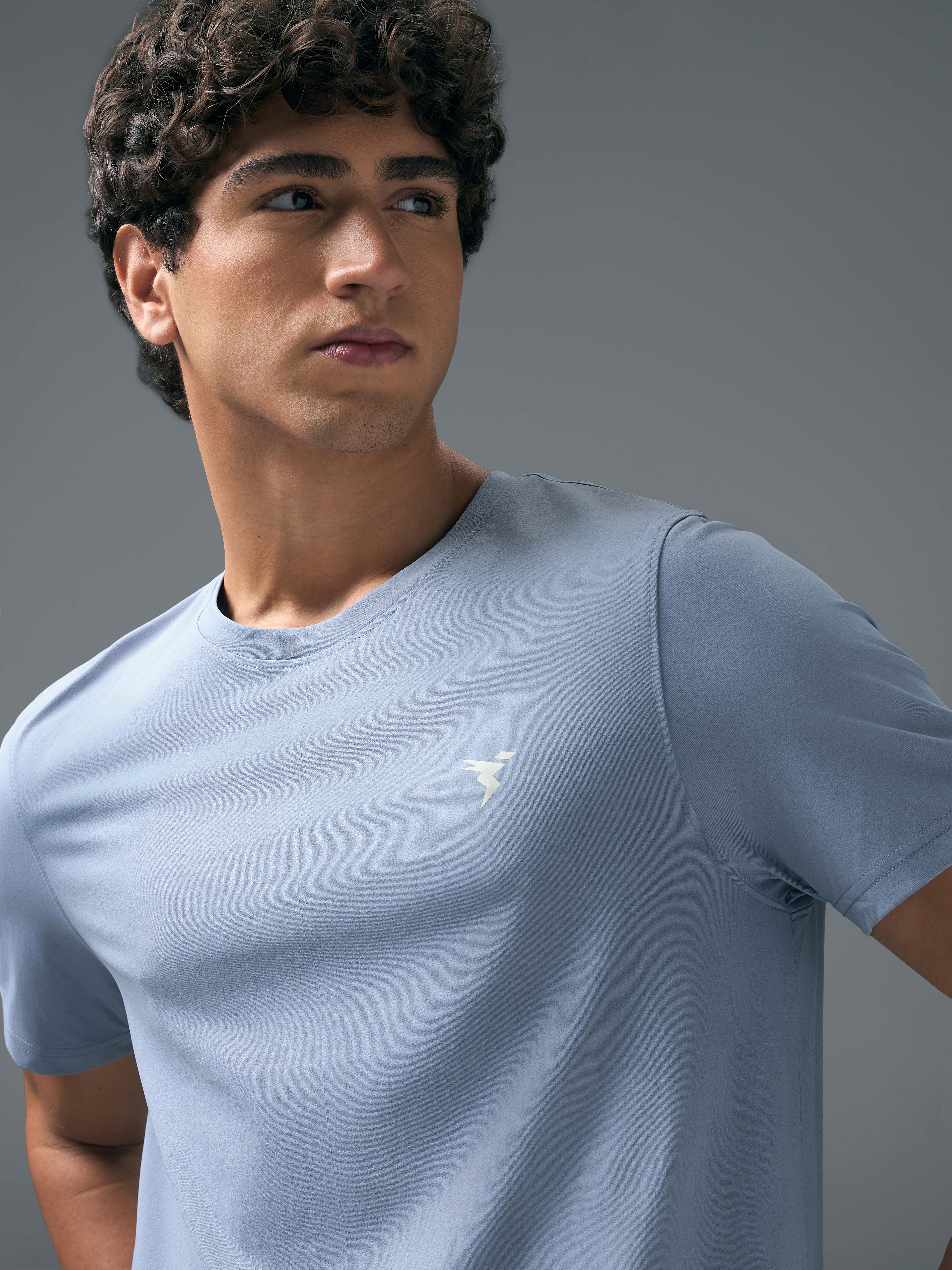 Men Solid Slim Fit Crew Neck T-shirt with COTFLEX - Image 6