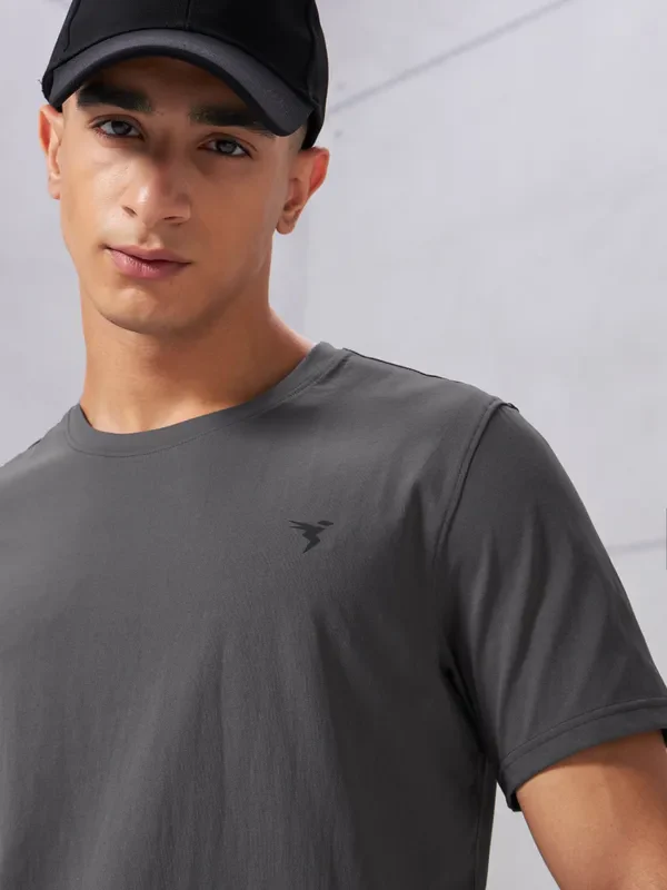 Men Solid Slim Fit Crew Neck T-shirt with COTFLEX - Image 10