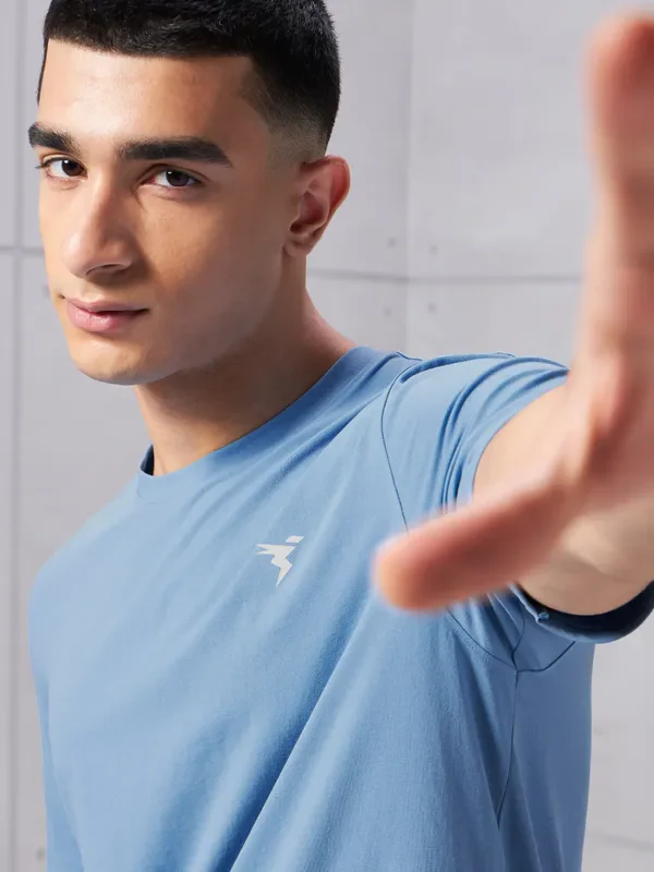 Men Solid Slim Fit Crew Neck T-shirt with COTFLEX - Image 10