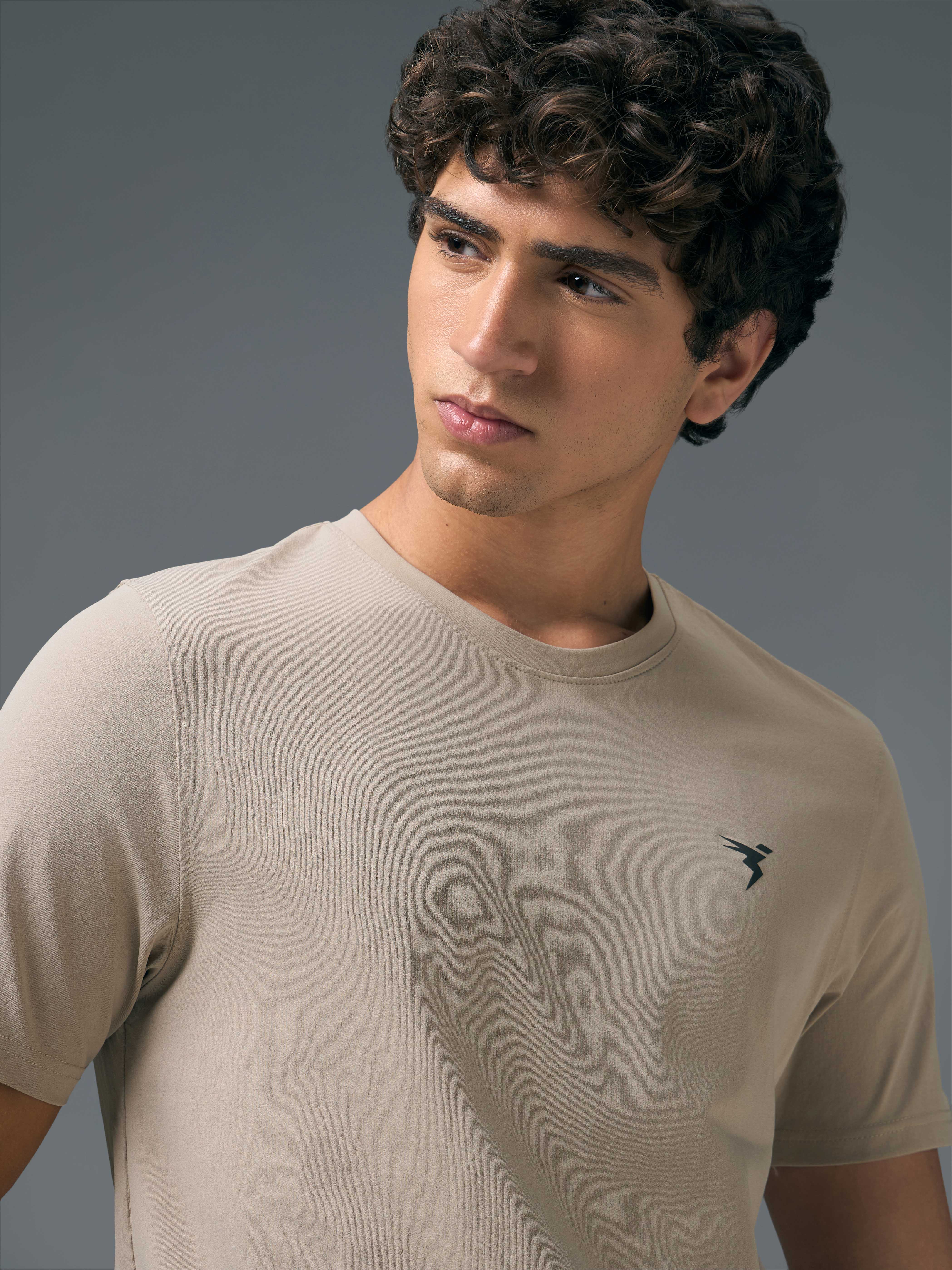 Men Solid Slim Fit Crew Neck T-shirt with COTFLEX - Image 6