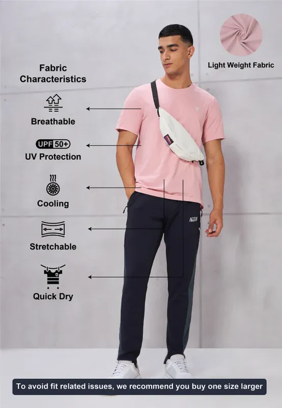 Men Solid Slim Fit Crew Neck T-shirt with COTFLEX - Image 4
