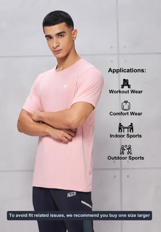 Men Solid Slim Fit Crew Neck T-shirt with COTFLEX - Image 5