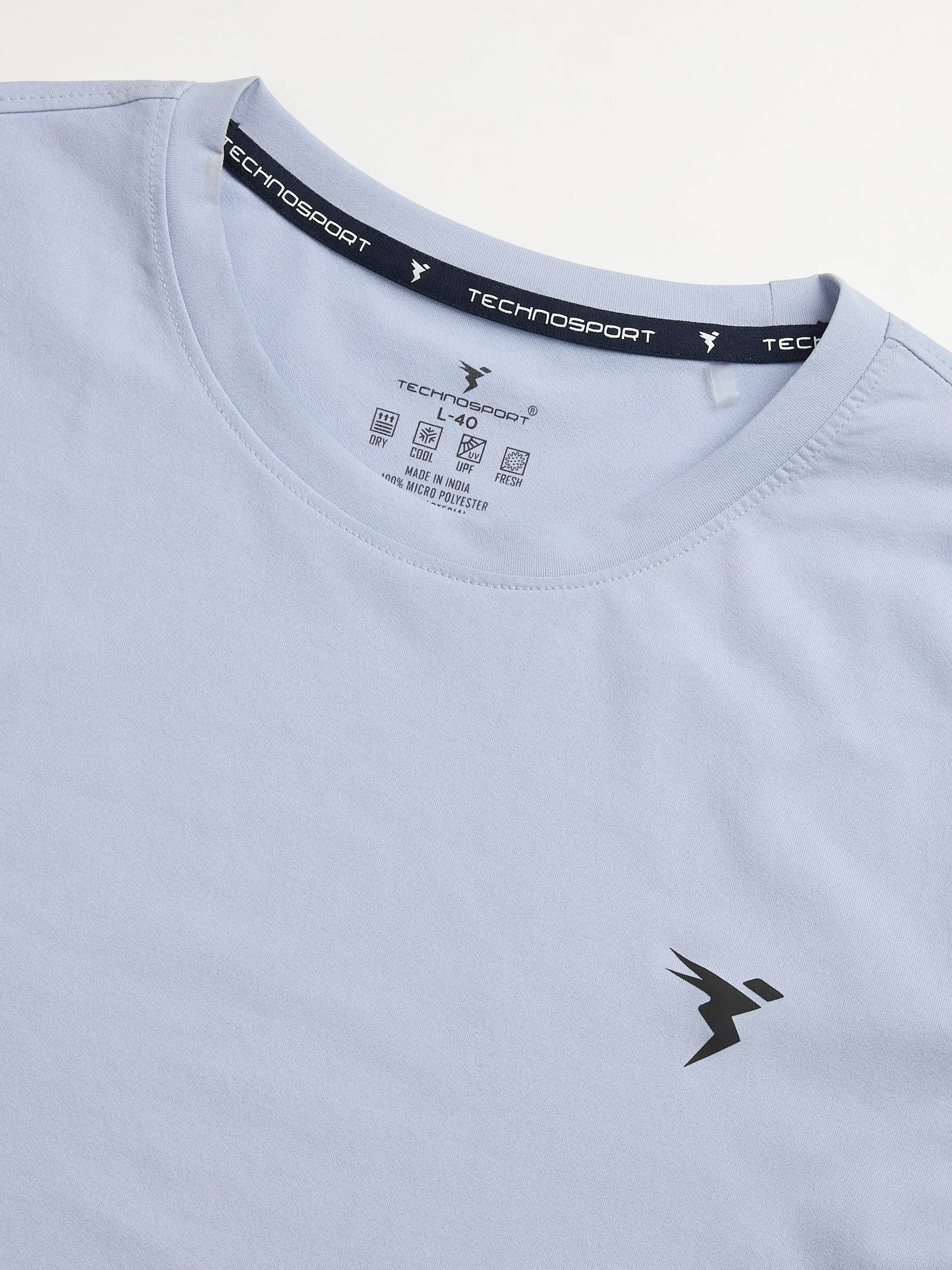 Men Solid Slim Fit Crew Neck T-shirt with COTFLEX - Image 7
