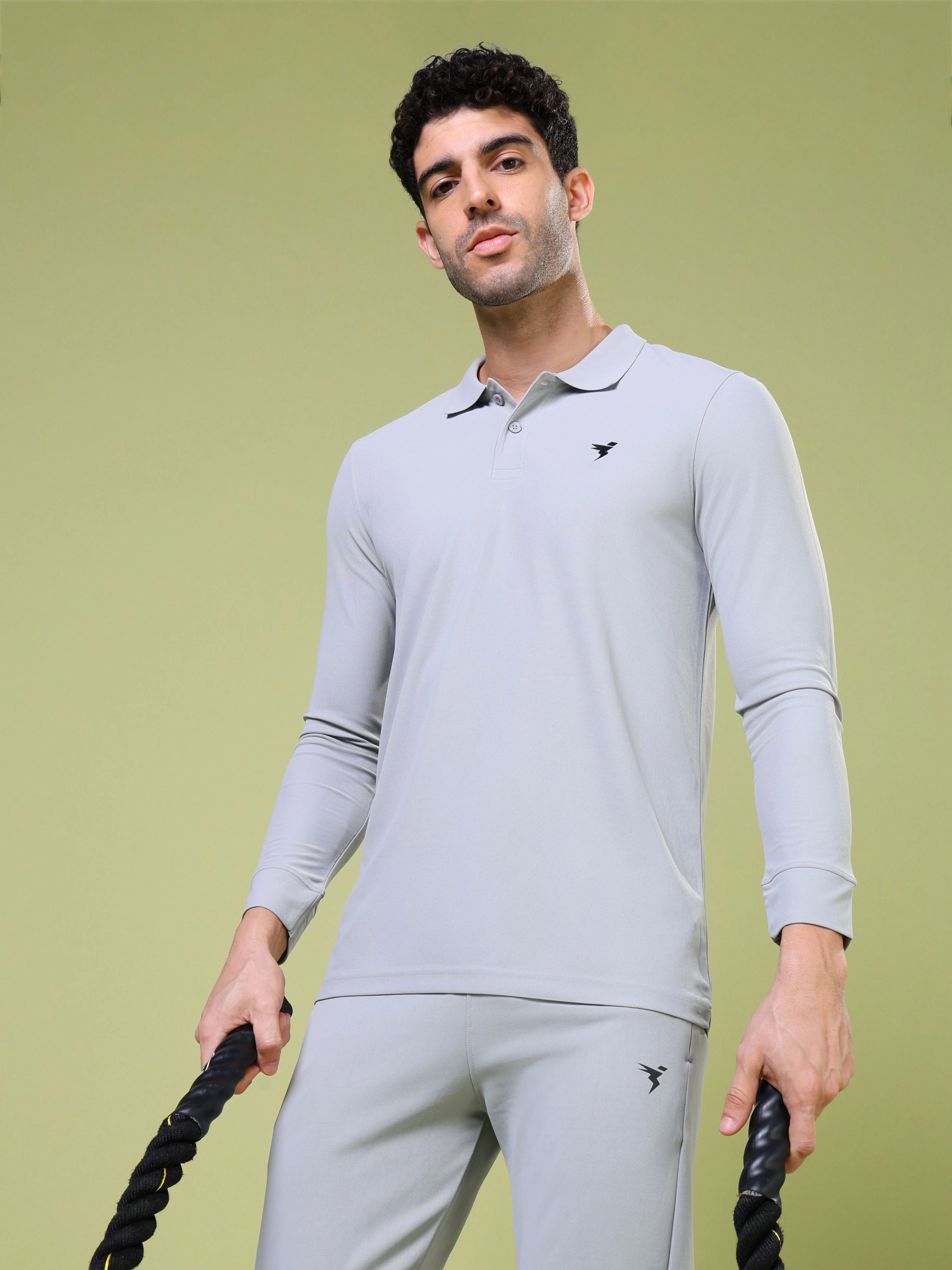 Men Solid Slim Fit Polo T-shirt with MATPIQ