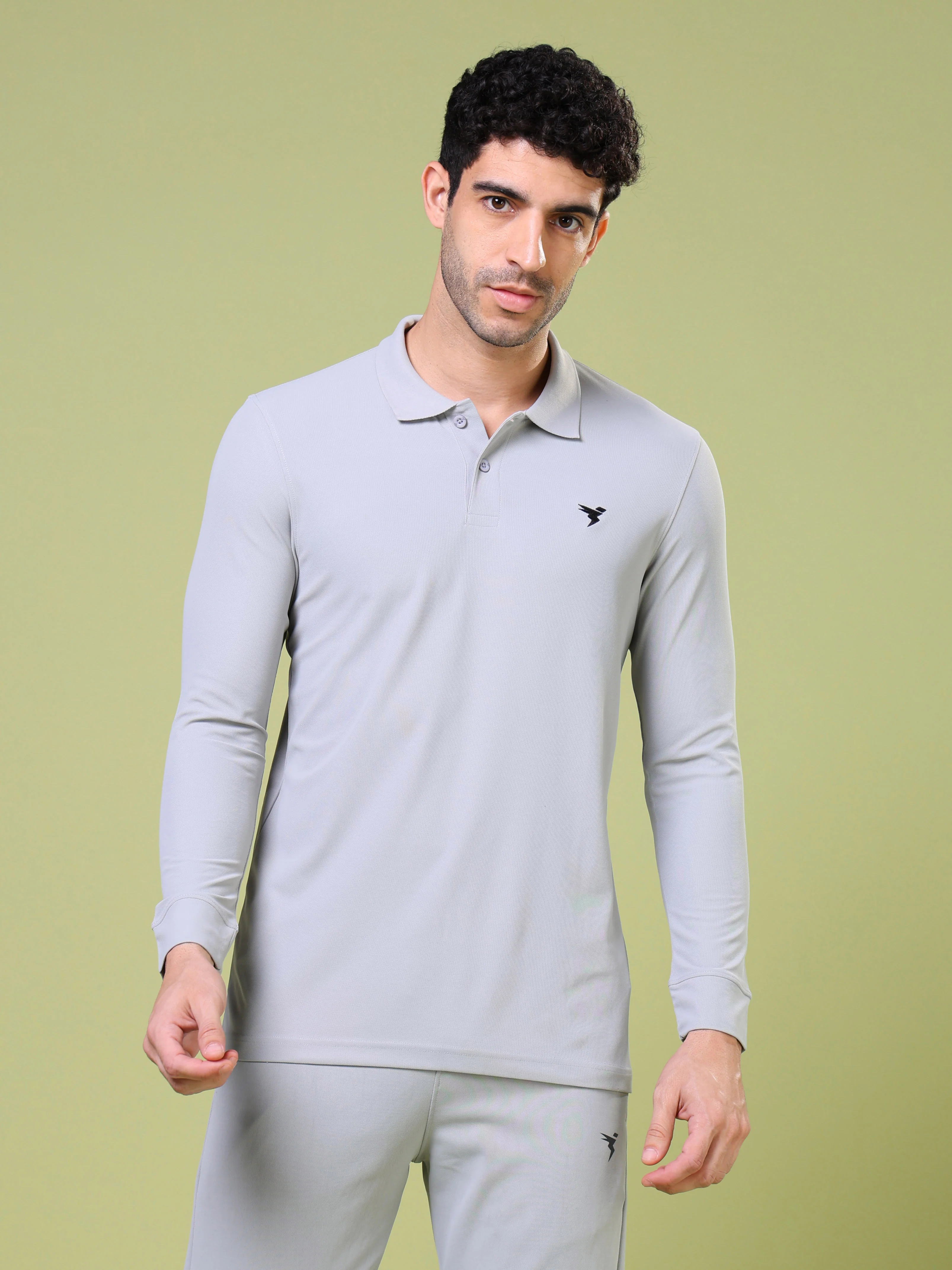 Men Solid Slim Fit Polo T-shirt with MATPIQ - Image 2