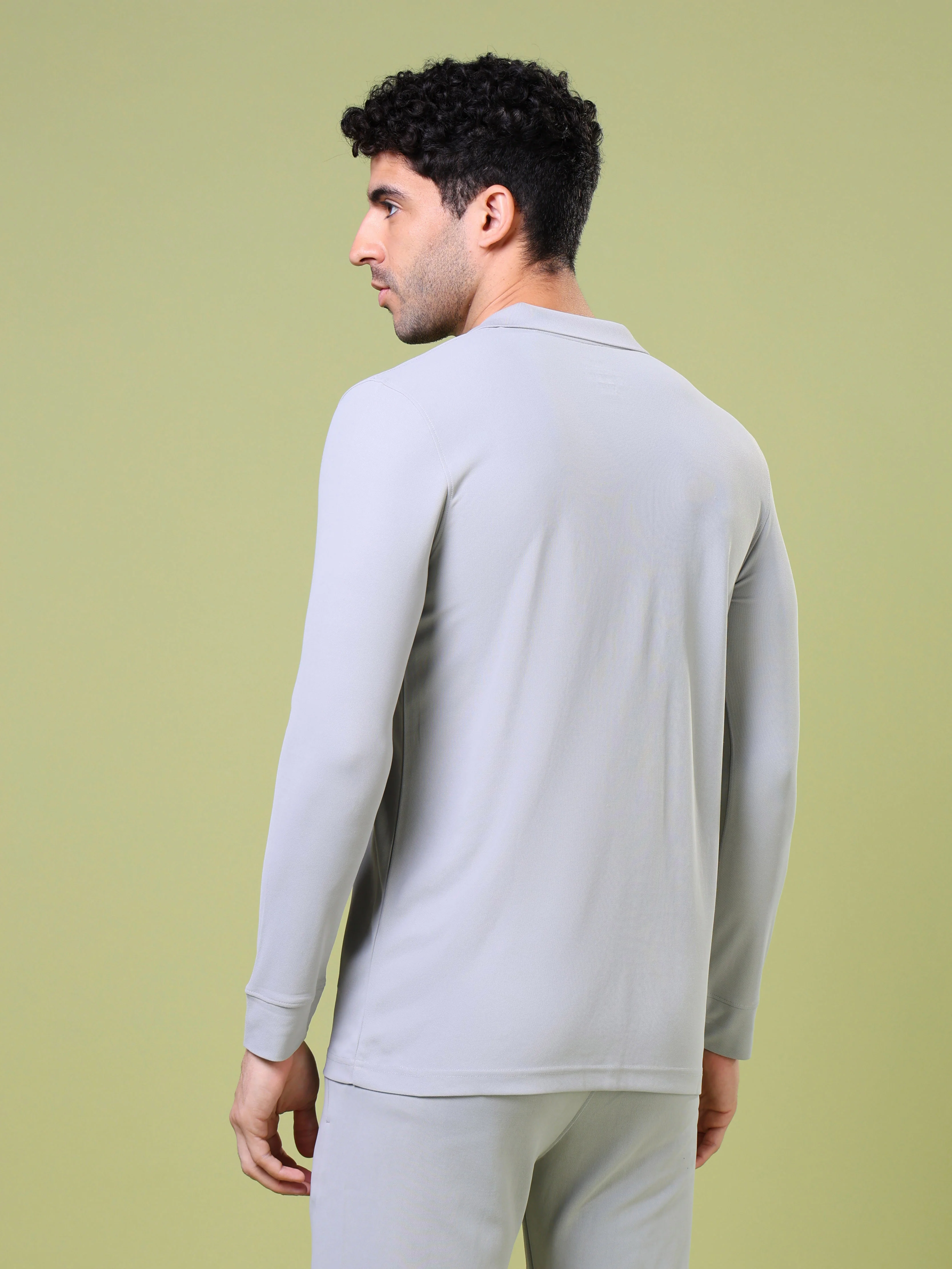 Men Solid Slim Fit Polo T-shirt with MATPIQ - Image 3