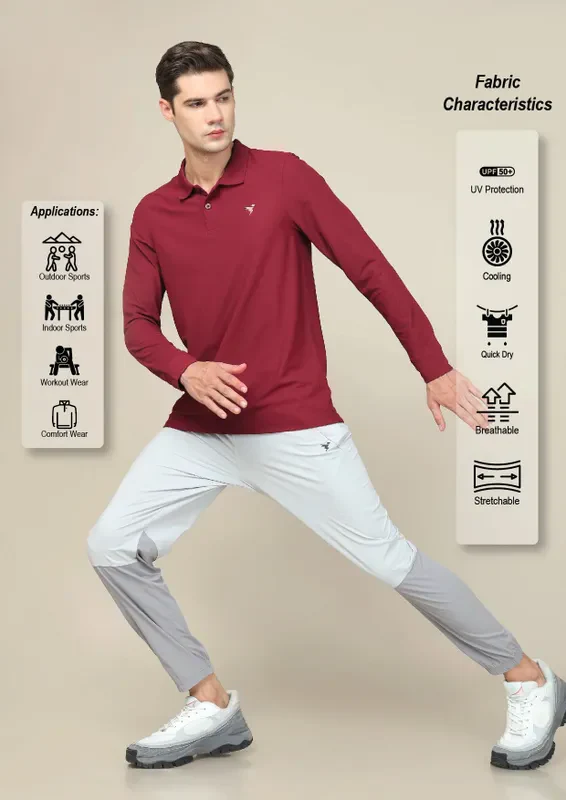 Men Solid Slim Fit Polo T-shirt with MATPIQ - Image 2