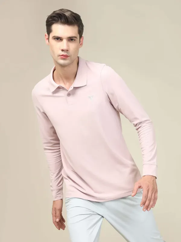 Men Solid Slim Fit Polo T-shirt with MATPIQ
