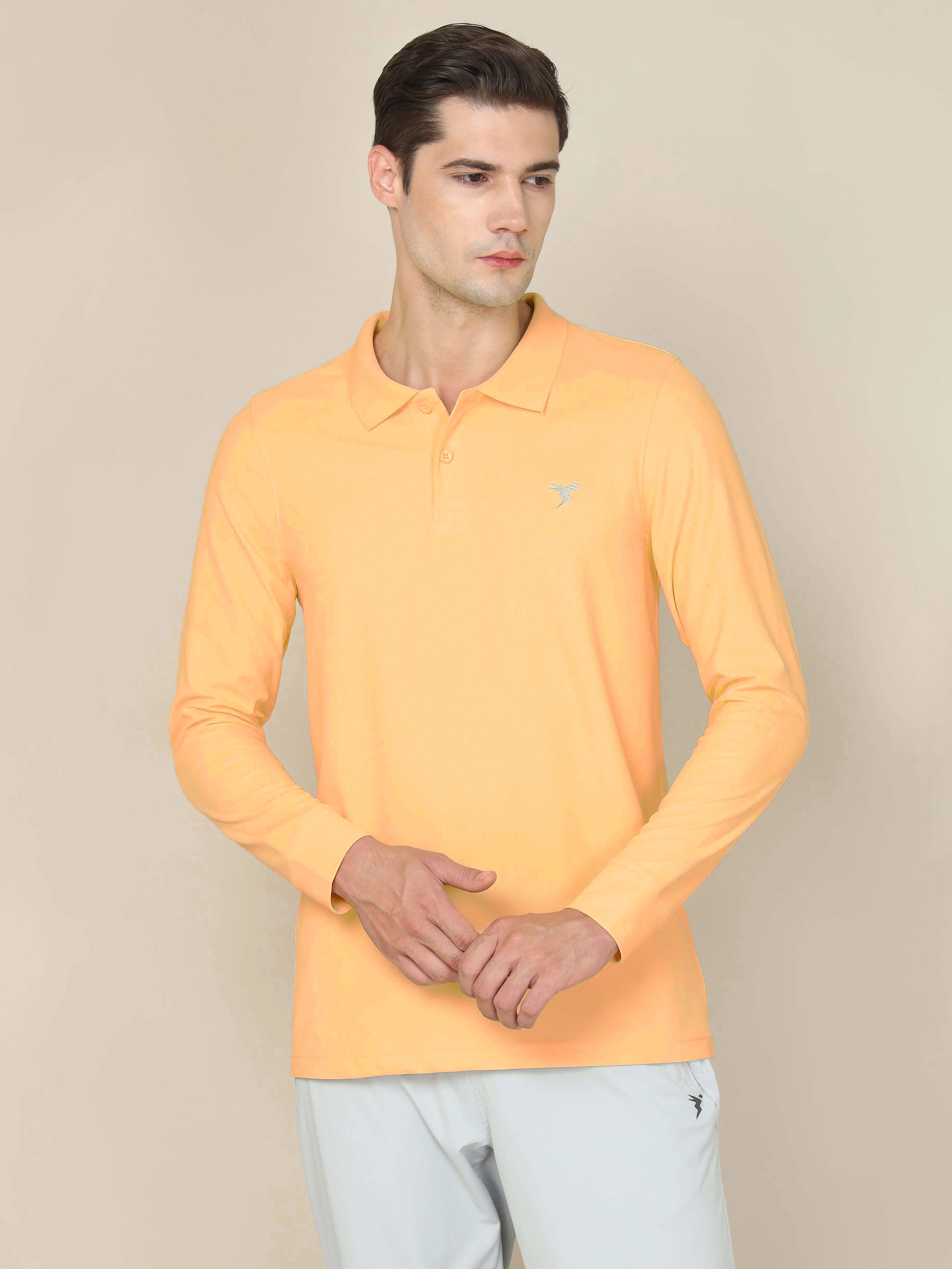 Men Solid Slim Fit Polo T-shirt with MATPIQ