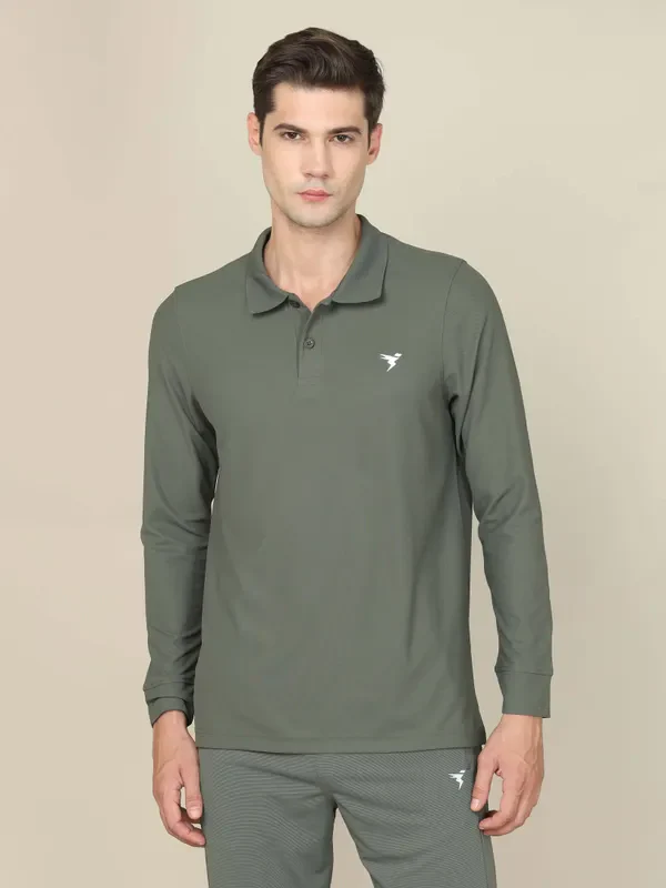 Men Solid Slim Fit Polo T-shirt with MATPIQ - Image 3
